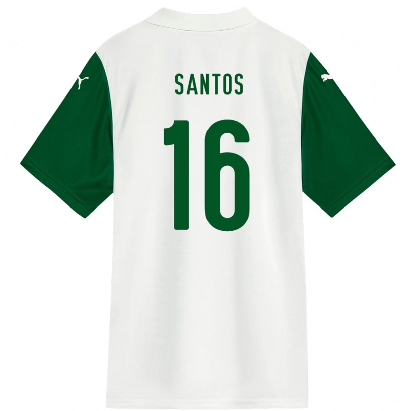 Danxen Niño Camiseta Gaby Santos #16 Blanco Verde 2ª Equipación 2025/26 La Camisa
