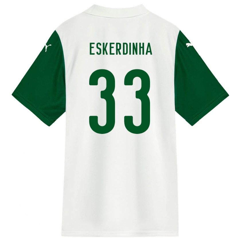 Danxen Niño Camiseta Eskerdinha #33 Blanco Verde 2ª Equipación 2025/26 La Camisa