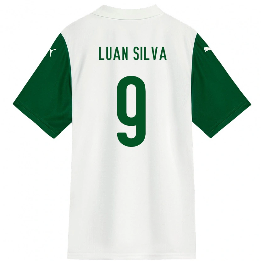 Danxen Niño Camiseta Luan Silva #9 Verde Blanco 2ª Equipación 2025/26 La Camisa