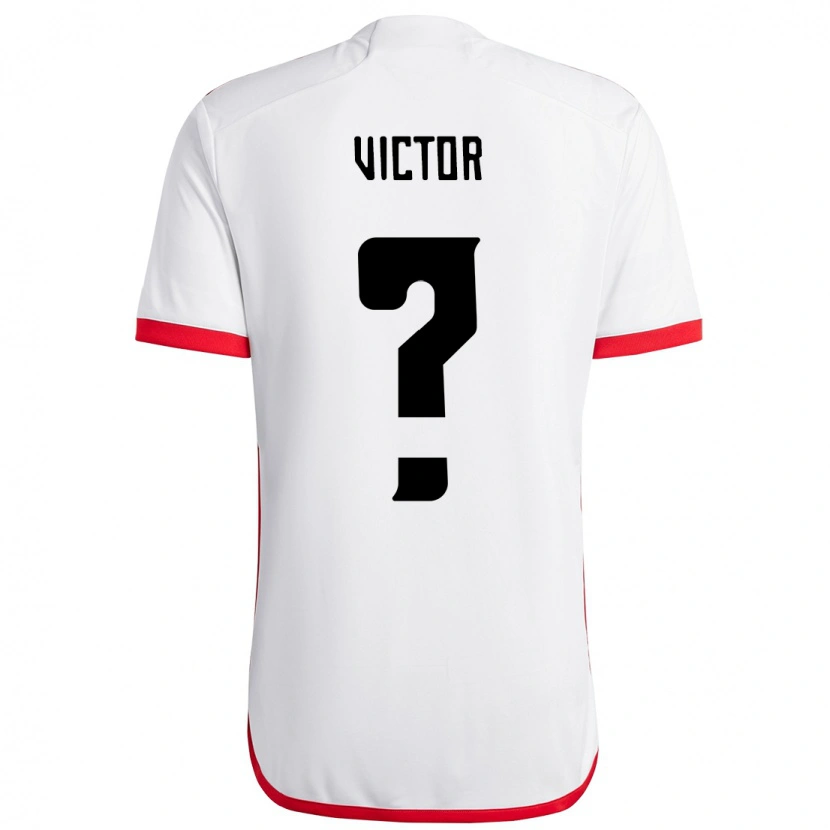 Danxen Niño Camiseta João Victor #0 Blanco Rojo 2ª Equipación 2025/26 La Camisa