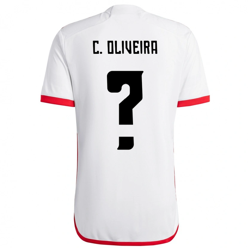 Danxen Niño Camiseta Christian Oliveira #0 Blanco Rojo 2ª Equipación 2025/26 La Camisa