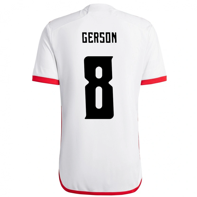 Danxen Niño Camiseta Gerson #8 Rojo Negro 2ª Equipación 2025/26 La Camisa