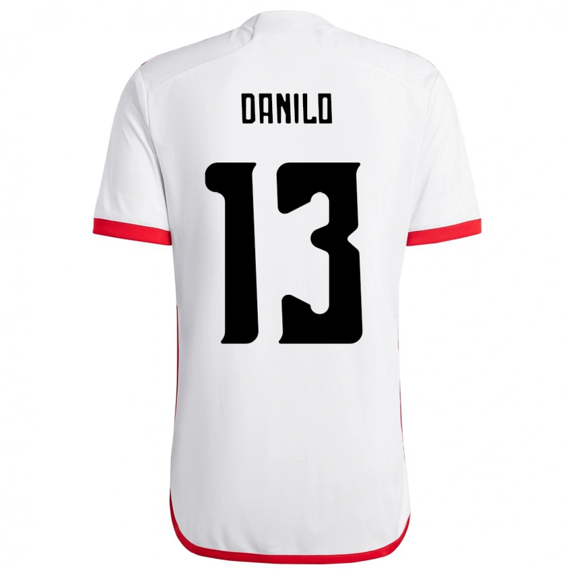 Danxen Niño Camiseta Danilo #13 Rojo Negro 2ª Equipación 2025/26 La Camisa