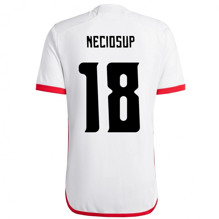 Danxen Niño Camiseta Adriano Neciosup #18 Rojo Negro 2ª Equipación 2025/26 La Camisa