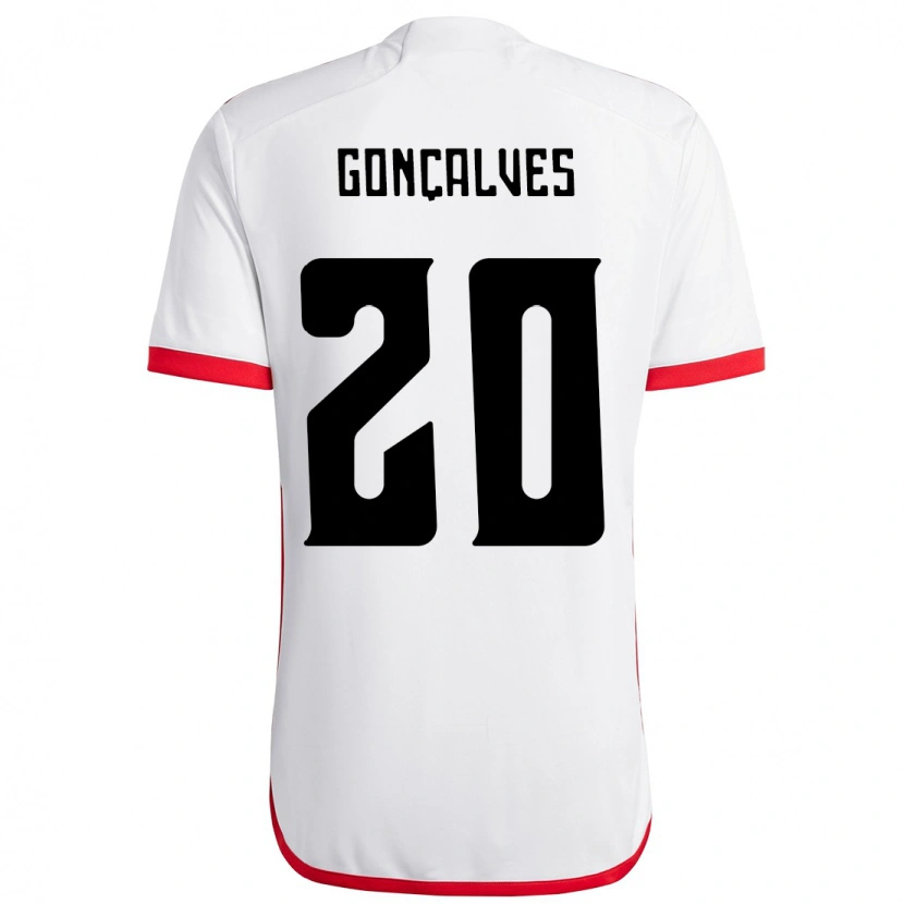 Danxen Niño Camiseta Matheus Gonçalves #20 Rojo Negro 2ª Equipación 2025/26 La Camisa