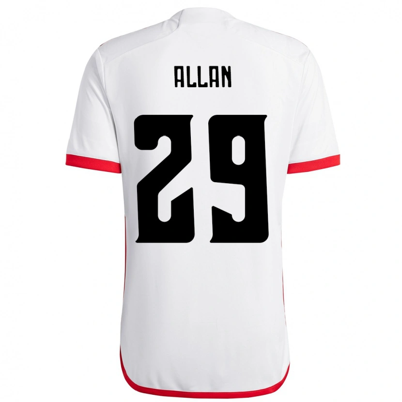 Danxen Niño Camiseta Allan #29 Rojo Negro 2ª Equipación 2025/26 La Camisa