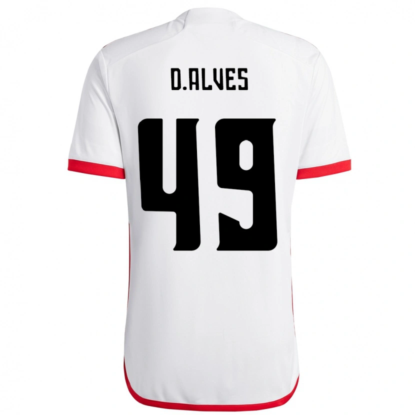 Danxen Niño Camiseta Dyogo Alves #49 Rojo Negro 2ª Equipación 2025/26 La Camisa