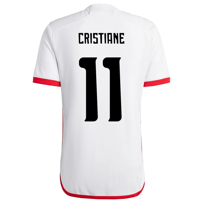 Danxen Niño Camiseta Cristiane #11 Blanco Rojo 2ª Equipación 2025/26 La Camisa