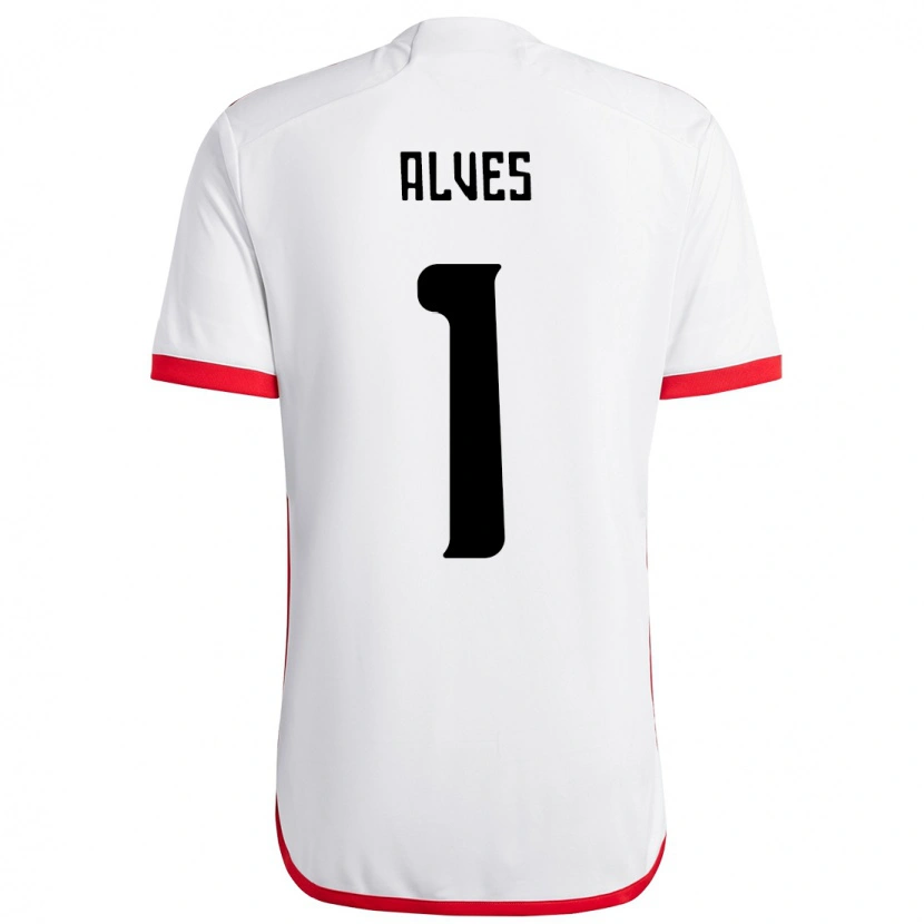 Danxen Niño Camiseta Diego Alves #1 Rojo Negro 2ª Equipación 2025/26 La Camisa