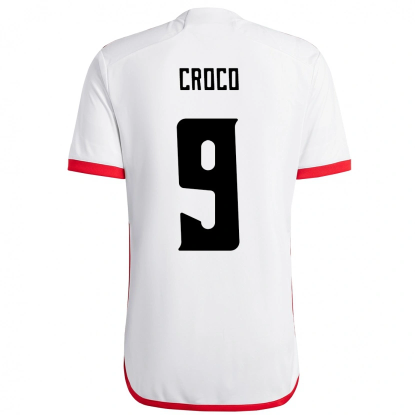 Danxen Niño Camiseta Gabi Croco #9 Blanco Rojo 2ª Equipación 2025/26 La Camisa