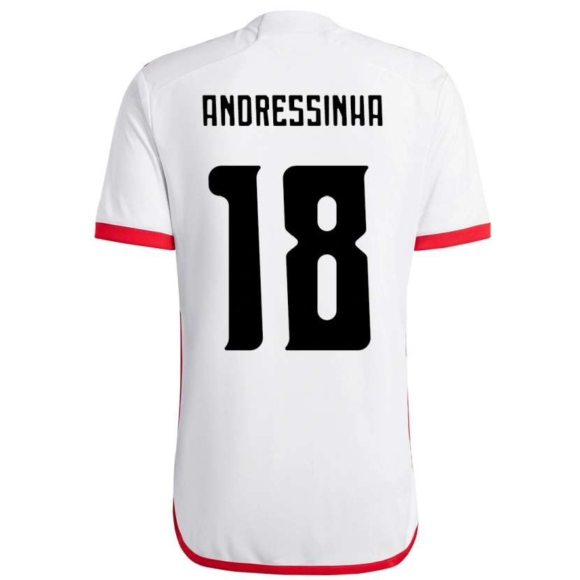 Danxen Niño Camiseta Andressinha #18 Rojo Negro 2ª Equipación 2025/26 La Camisa