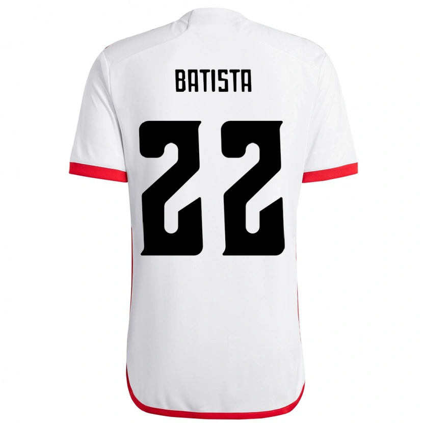 Danxen Niño Camiseta Gabriel Batista #22 Blanco Rojo 2ª Equipación 2025/26 La Camisa
