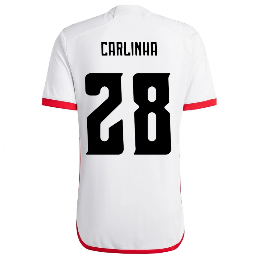 Danxen Niño Camiseta Carlinha #28 Rojo Negro 2ª Equipación 2025/26 La Camisa