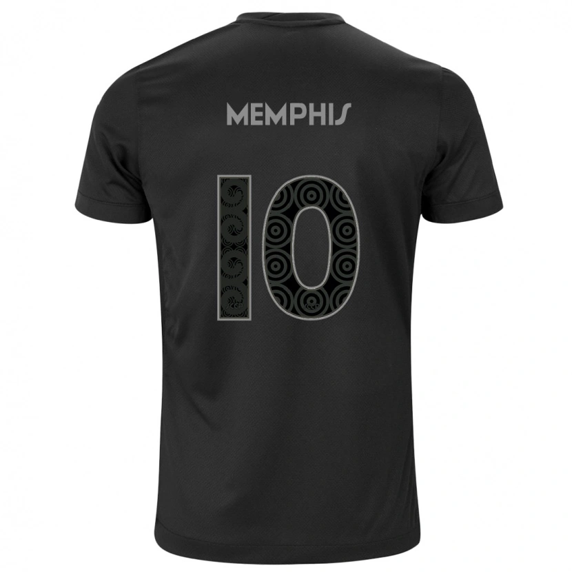 Danxen Niño Camiseta Memphis Depay #10 Blanco Negro 2ª Equipación 2025/26 La Camisa