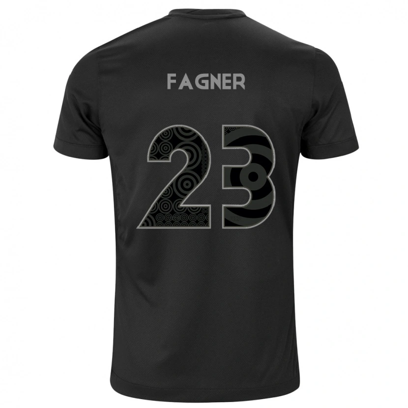 Danxen Niño Camiseta Fagner #23 Blanco Negro 2ª Equipación 2025/26 La Camisa