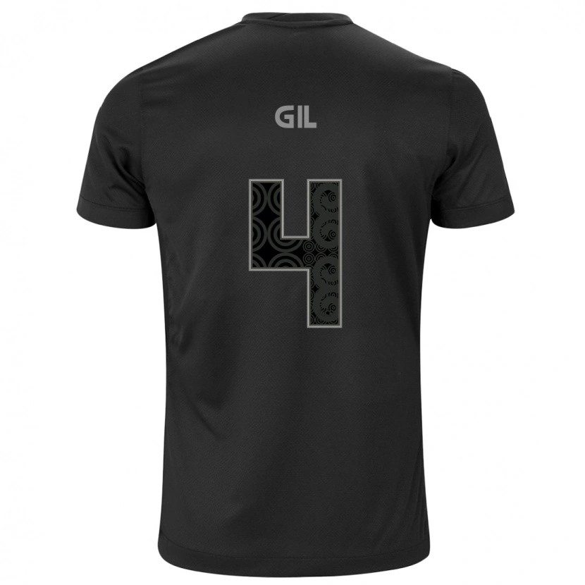 Danxen Niño Camiseta Gil #4 Blanco Negro 2ª Equipación 2025/26 La Camisa