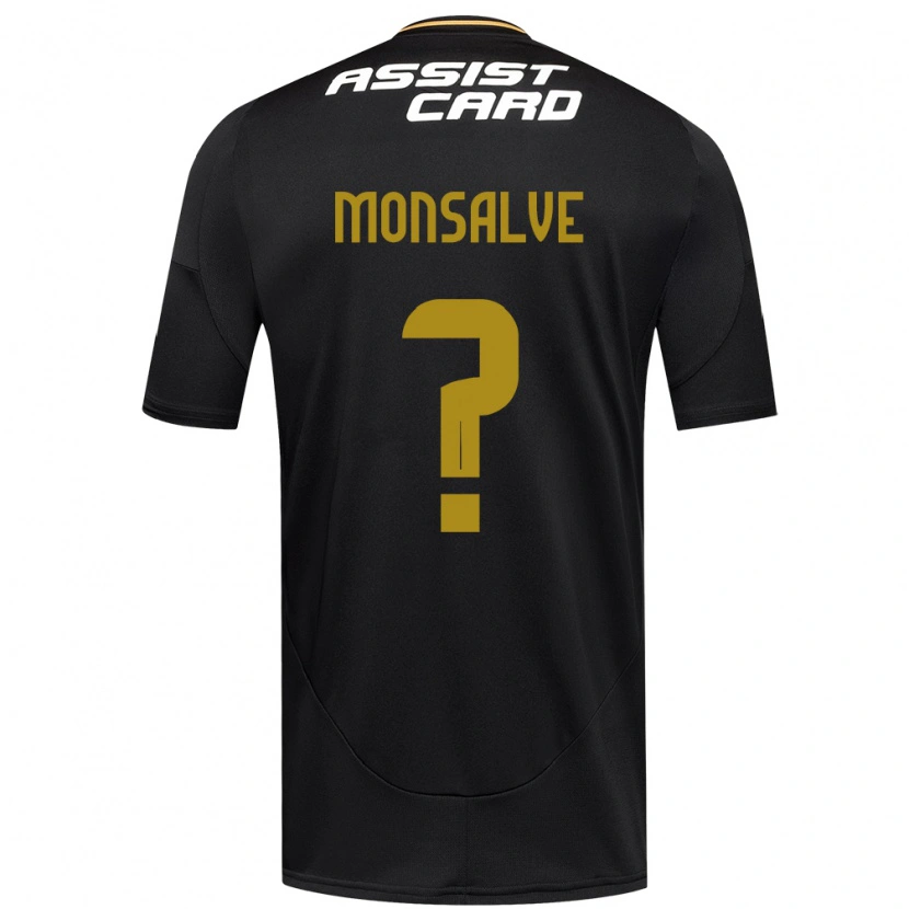 Danxen Niño Camiseta Gaspar Monsalve #0 Negro Blanco Amarillo 2ª Equipación 2025/26 La Camisa