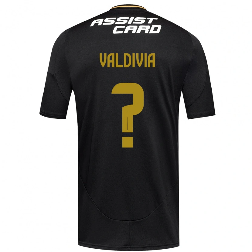 Danxen Niño Camiseta Felipe Valdivia #0 Negro Blanco Amarillo 2ª Equipación 2025/26 La Camisa