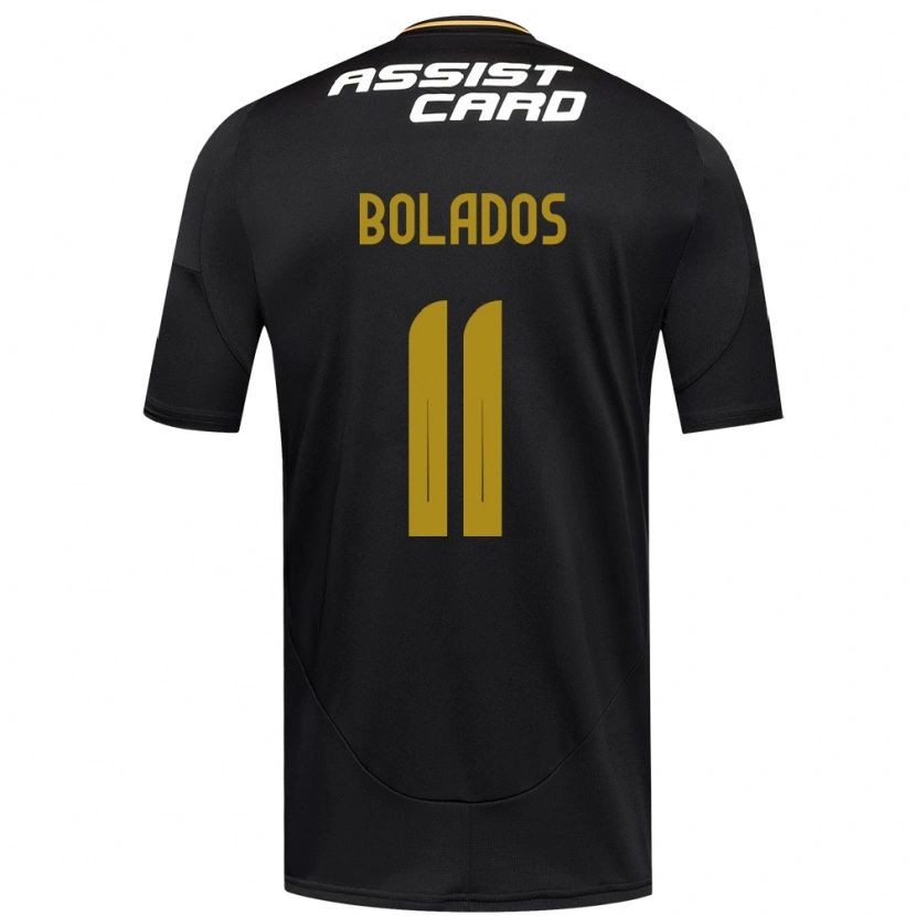 Danxen Niño Camiseta Marcos Bolados #11 Negro Blanco Amarillo 2ª Equipación 2025/26 La Camisa