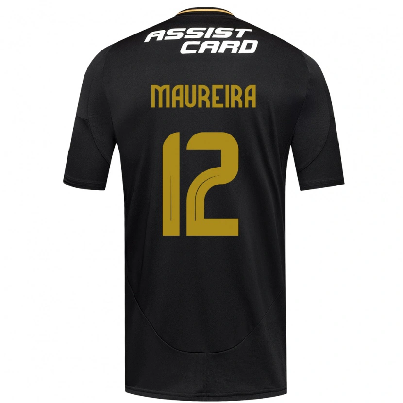 Danxen Niño Camiseta Gabriel Maureira #12 Negro Blanco Amarillo 2ª Equipación 2025/26 La Camisa