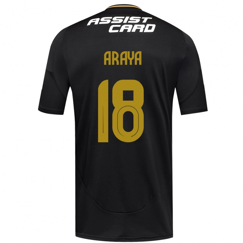 Danxen Niño Camiseta Benjamín Araya #18 Negro Blanco Amarillo 2ª Equipación 2025/26 La Camisa