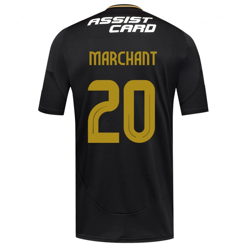 Danxen Niño Camiseta Francisco Marchant #20 Negro Blanco Amarillo 2ª Equipación 2025/26 La Camisa