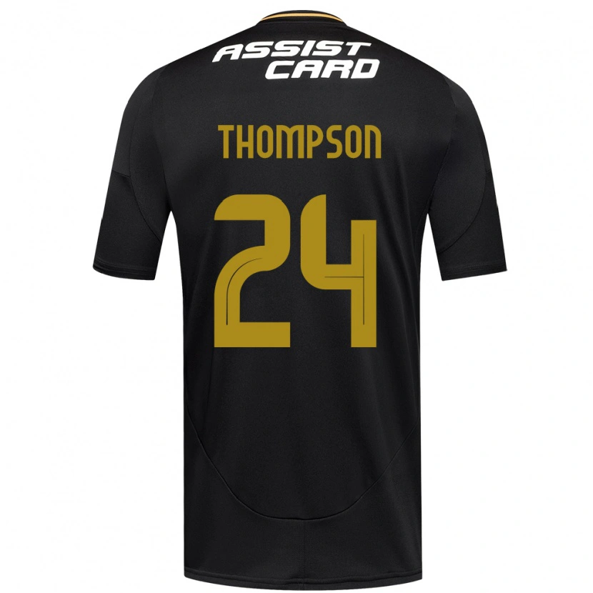 Danxen Niño Camiseta Jordhy Thompson #24 Negro Blanco Amarillo 2ª Equipación 2025/26 La Camisa