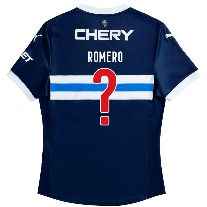 Danxen Niño Camiseta Leenhan Romero #0 Azul Real Blanco 2ª Equipación 2025/26 La Camisa