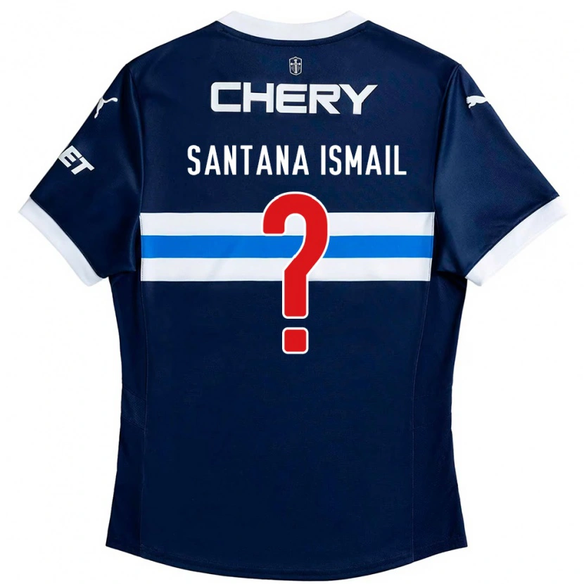 Danxen Niño Camiseta Benjamin Santana Ismail #0 Azul Real Blanco 2ª Equipación 2025/26 La Camisa