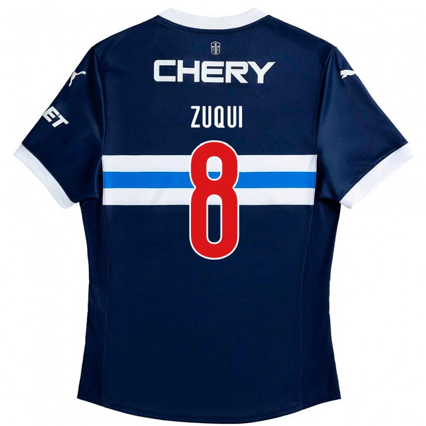 Danxen Niño Camiseta Fernando Zuqui #8 Negro Azul 2ª Equipación 2025/26 La Camisa