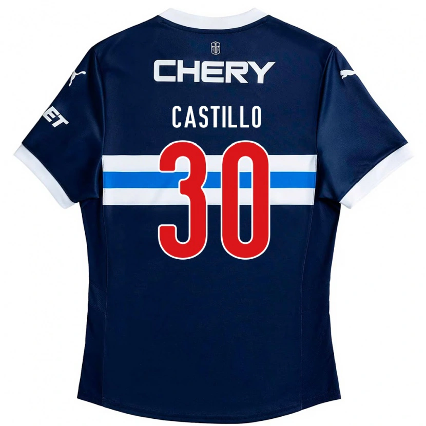 Danxen Niño Camiseta Nicolas Castillo #30 Negro Azul 2ª Equipación 2025/26 La Camisa