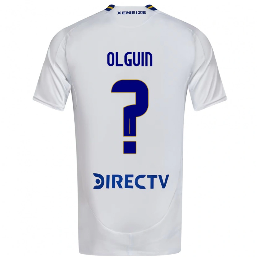 Danxen Niño Camiseta Matias Olguin #0 Blanco Azul 2ª Equipación 2025/26 La Camisa