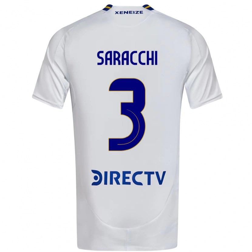 Danxen Niño Camiseta Marcelo Saracchi #3 Blanco Azul 2ª Equipación 2025/26 La Camisa