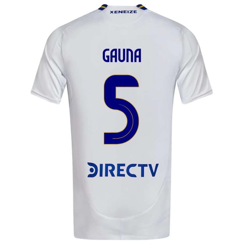 Danxen Niño Camiseta Santiago Gauna #5 Blanco Azul 2ª Equipación 2025/26 La Camisa