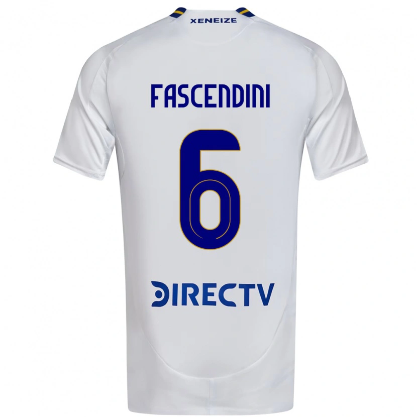 Danxen Niño Camiseta Valentin Fascendini #6 Blanco Azul 2ª Equipación 2025/26 La Camisa