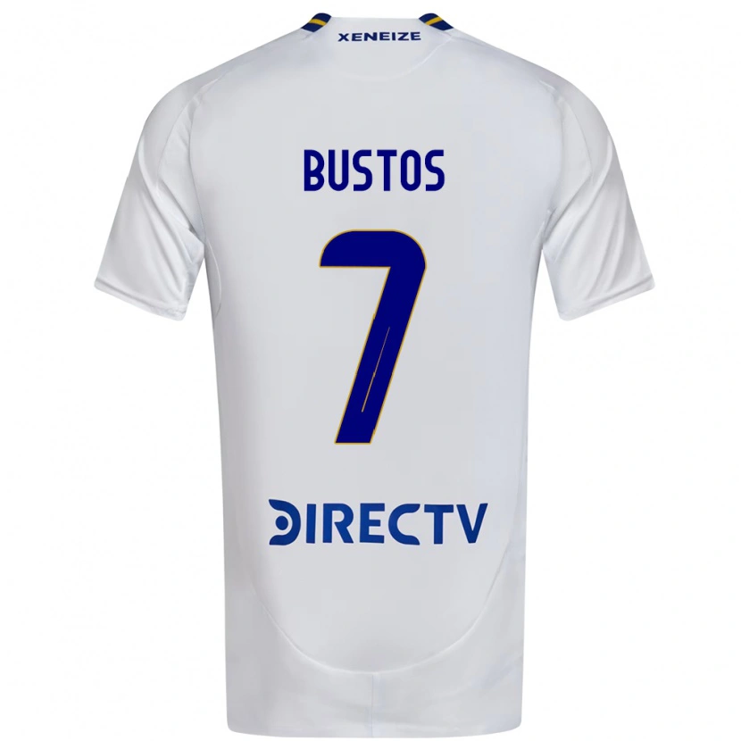 Danxen Niño Camiseta Tomás Bustos #7 Blanco Azul 2ª Equipación 2025/26 La Camisa