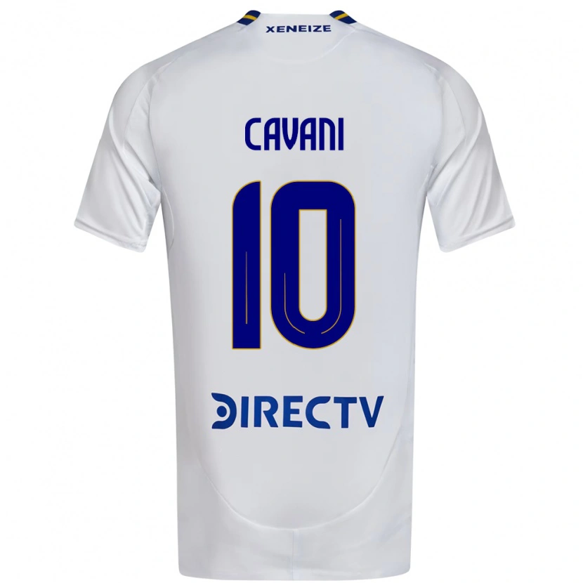 Danxen Niño Camiseta Edinson Cavani #10 Blanco Azul 2ª Equipación 2025/26 La Camisa
