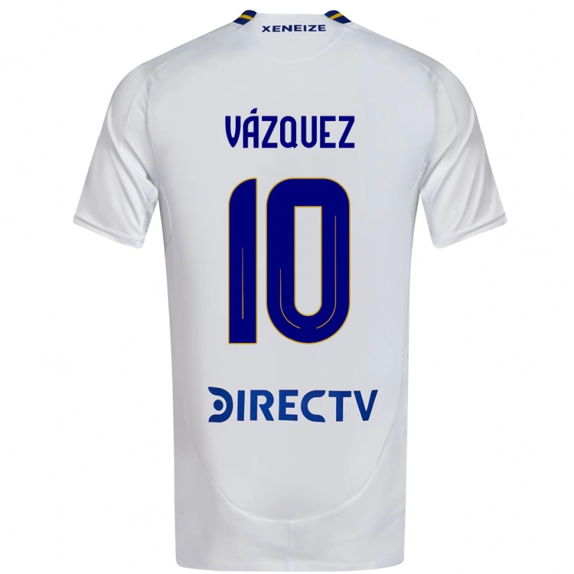Danxen Niño Camiseta Lucas Vázquez #10 Blanco Azul 2ª Equipación 2025/26 La Camisa