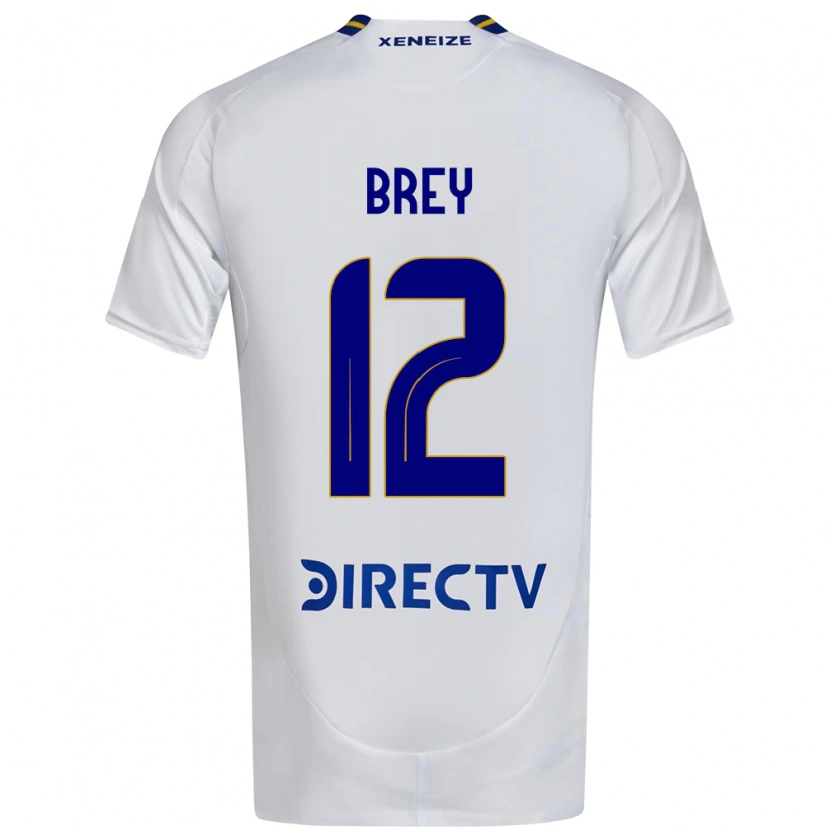 Danxen Niño Camiseta Leandro Brey #12 Blanco Azul 2ª Equipación 2025/26 La Camisa