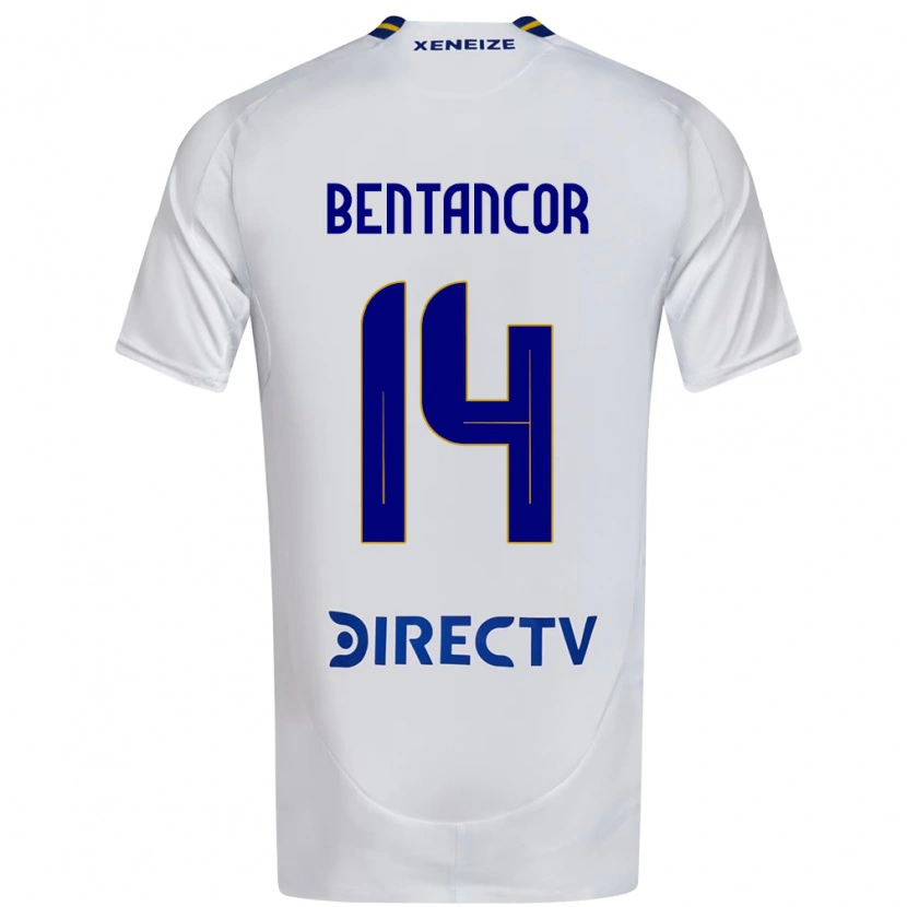Danxen Niño Camiseta Thomás Bentancor #14 Blanco Azul 2ª Equipación 2025/26 La Camisa