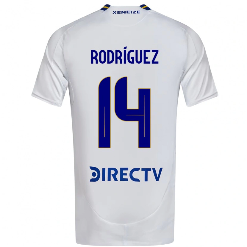 Danxen Niño Camiseta Isaías Rodríguez #14 Blanco Azul 2ª Equipación 2025/26 La Camisa