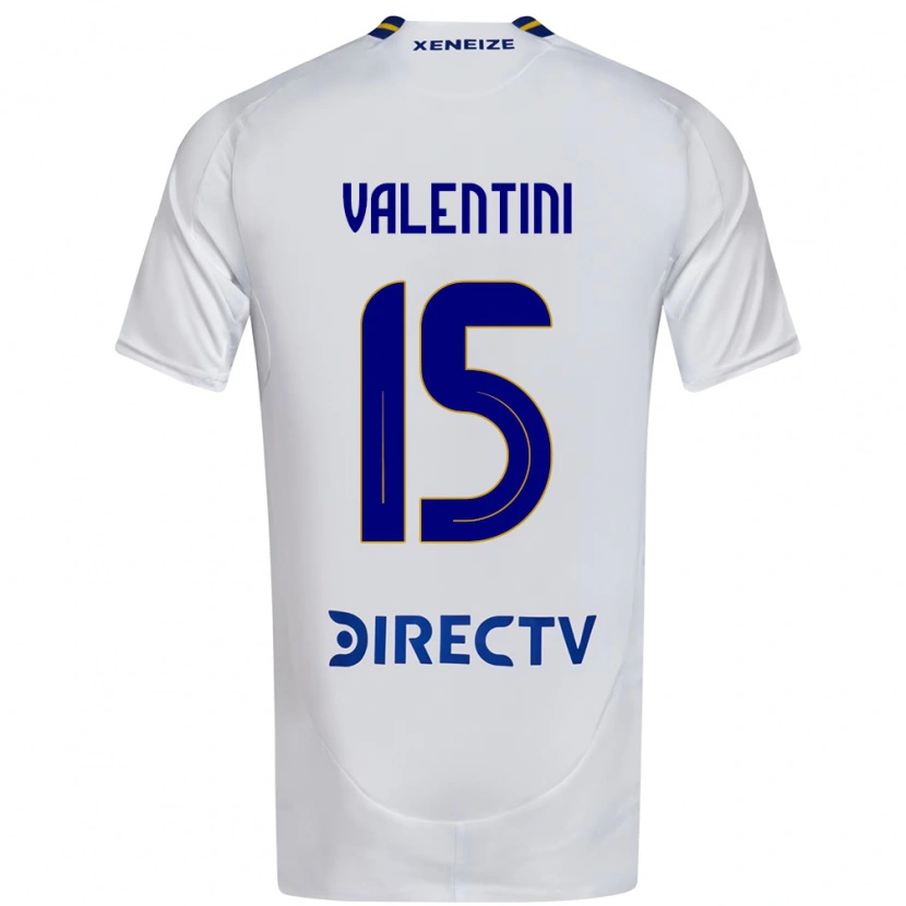 Danxen Niño Camiseta Nicolas Valentini #15 Blanco Azul 2ª Equipación 2025/26 La Camisa