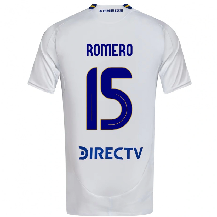 Danxen Niño Camiseta Alejo Romero #15 Blanco Azul 2ª Equipación 2025/26 La Camisa