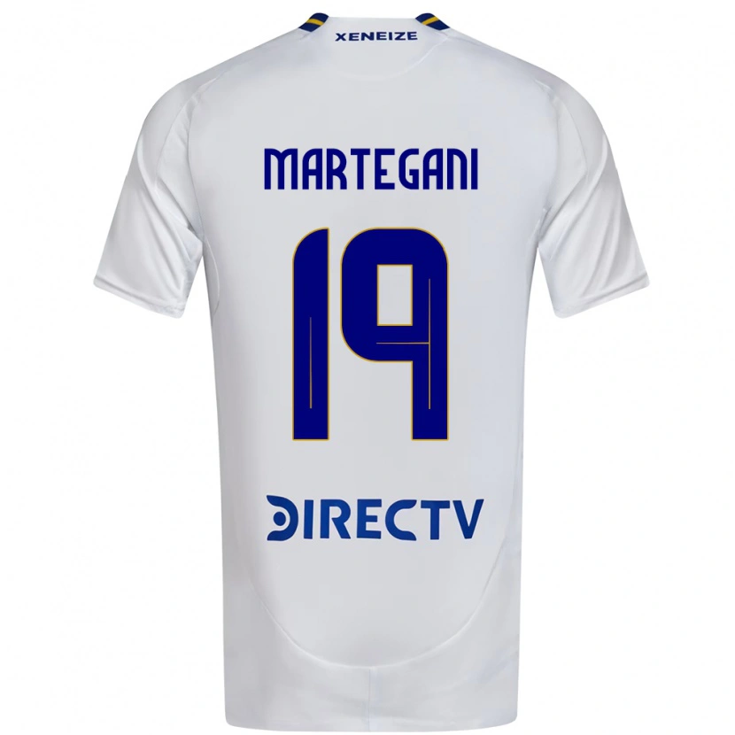 Danxen Niño Camiseta Agustín Martegani #19 Blanco Azul 2ª Equipación 2025/26 La Camisa
