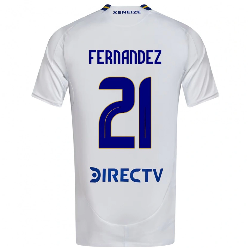 Danxen Niño Camiseta Ezequiel Fernandez #21 Blanco Azul 2ª Equipación 2025/26 La Camisa