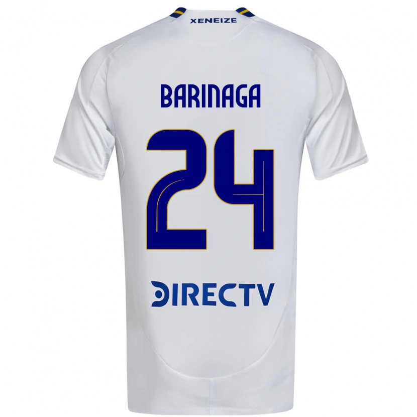 Danxen Niño Camiseta Juan Barinaga #24 Blanco Azul 2ª Equipación 2025/26 La Camisa