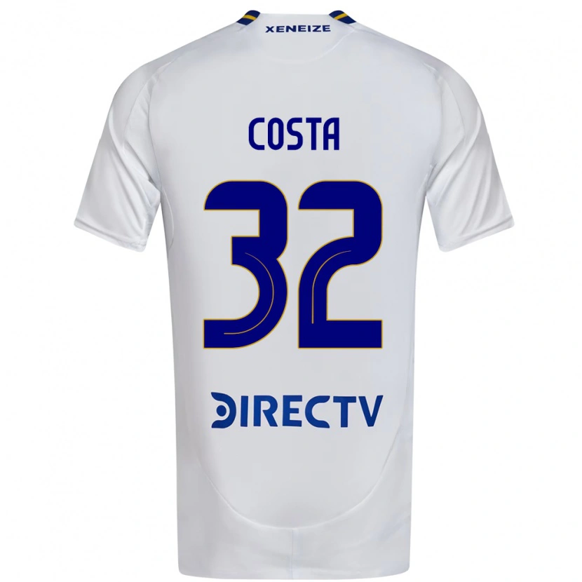 Danxen Niño Camiseta Ayrton Costa #32 Blanco Azul 2ª Equipación 2025/26 La Camisa