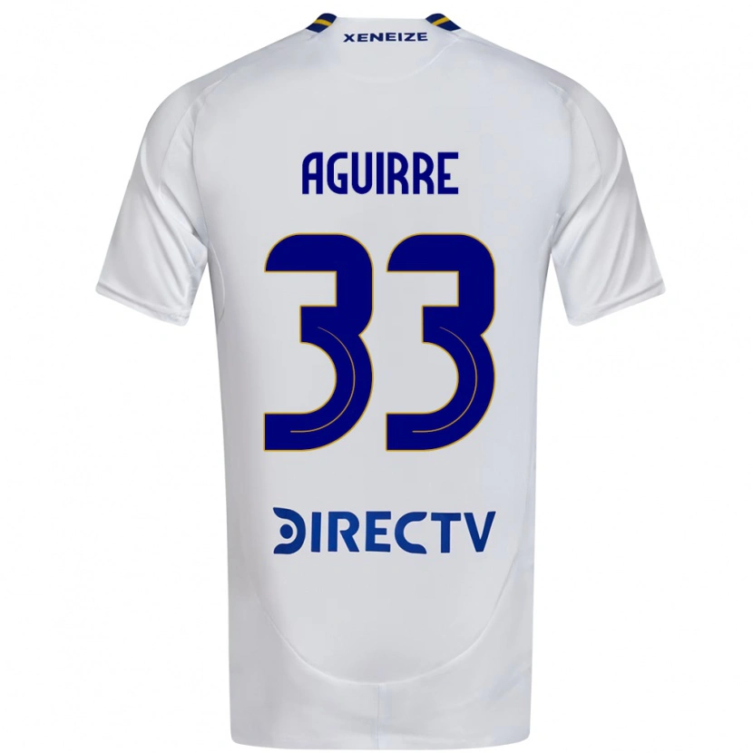 Danxen Niño Camiseta Brian Aguirre #33 Blanco Azul 2ª Equipación 2025/26 La Camisa