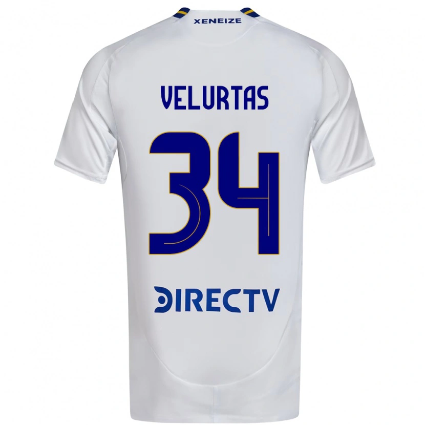 Danxen Niño Camiseta Pedro Velurtas #34 Blanco Azul 2ª Equipación 2025/26 La Camisa