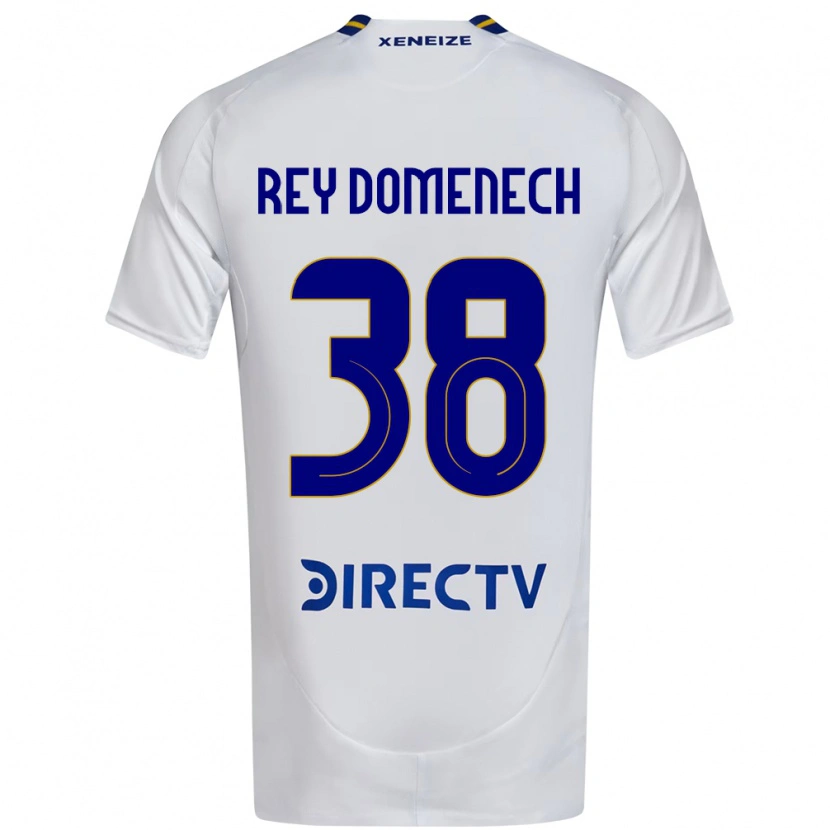 Danxen Niño Camiseta Camilo Rey Domenech #38 Blanco Azul 2ª Equipación 2025/26 La Camisa